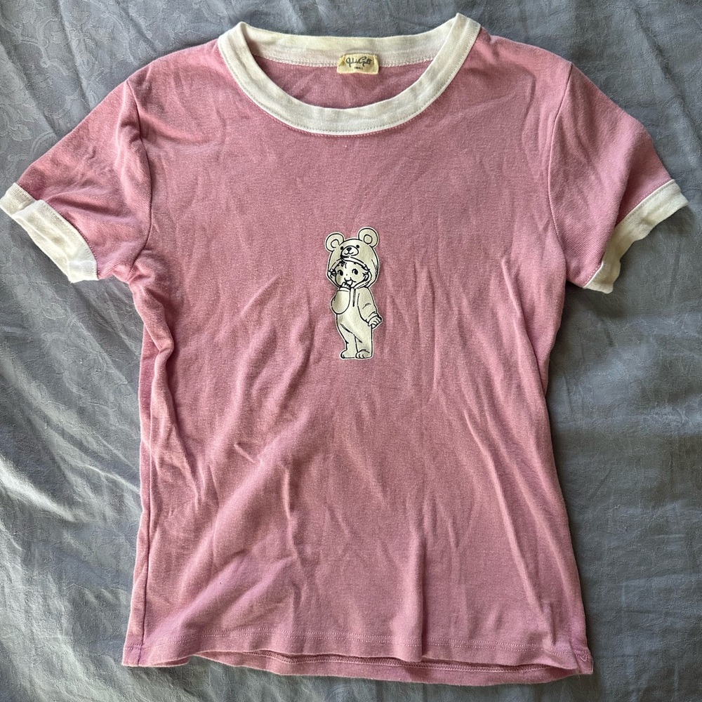 brandy melville pink baby tee